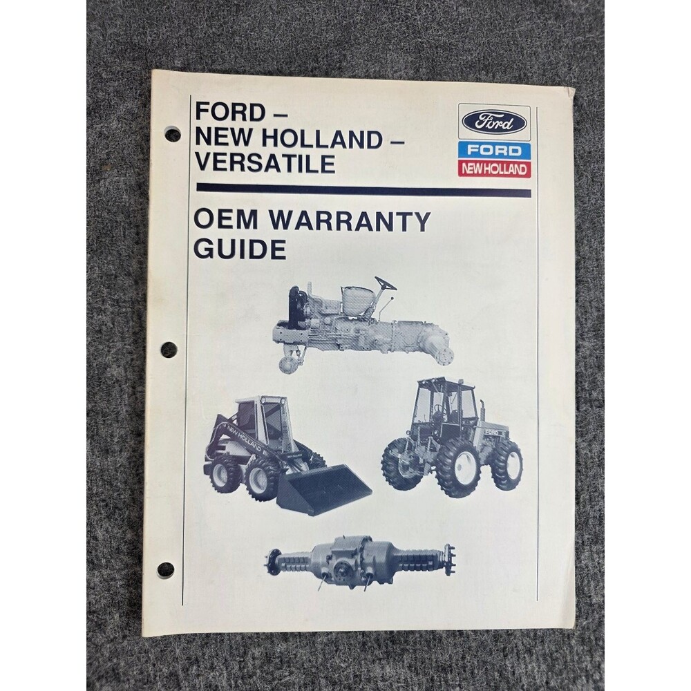 Ford New Holland Versatile OEM Warranty Guide Heavy Equipment Manual
